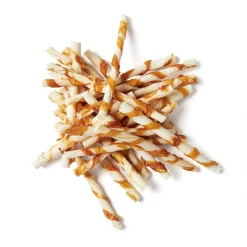 Bones & Chews Chicken Wrapped Rawhide Twist Dog Treats, 45ct