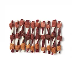 Bones & Chews Rawhide Triple Flavor Kabobs Dog Treats, 10ct