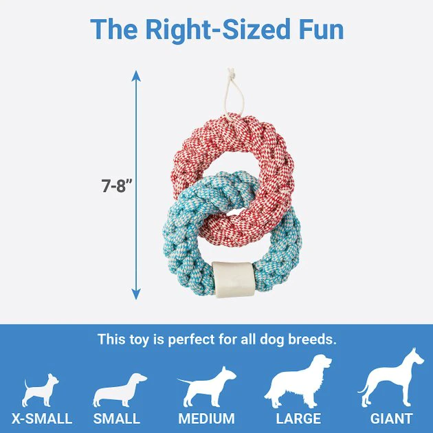 Bones & Chews Rope Rings with Bone Dog Toy, 1 count 2 Bones & Chews Rope Rings with Bone Dog Toy, 1 count - Image 2