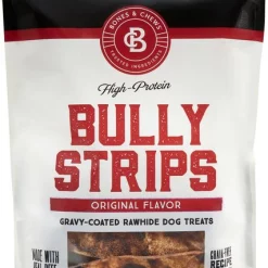 Bones & Chews Bully Strips Dog Treats, Beef, 9-oz bag