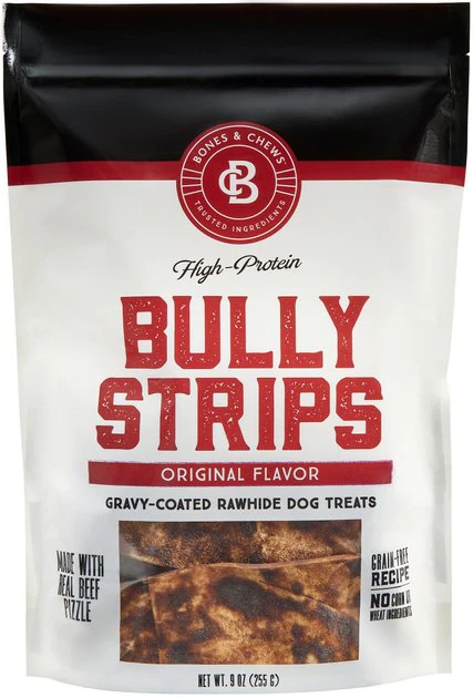Bones & Chews Bully Strips Dog Treats, Beef, 9-oz bag 1 Bones & Chews Bully Strips Dog Treats, Beef, 9-oz bag