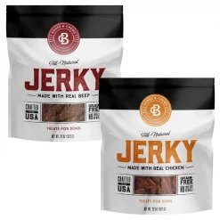 Bones & Chews All Natural Grain-Free Jerky Made with Real Beef Treats + Grain-Free Jerky Made With Real Chicken Dog Treats