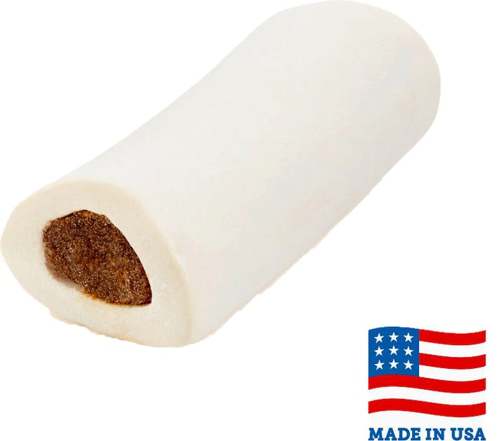 Bones & Chews Made in USA Cheese & Bacon Flavored Filled Bone Dog Treats 1 Bones & Chews Made in USA Cheese & Bacon Flavored Filled Bone Dog Treats