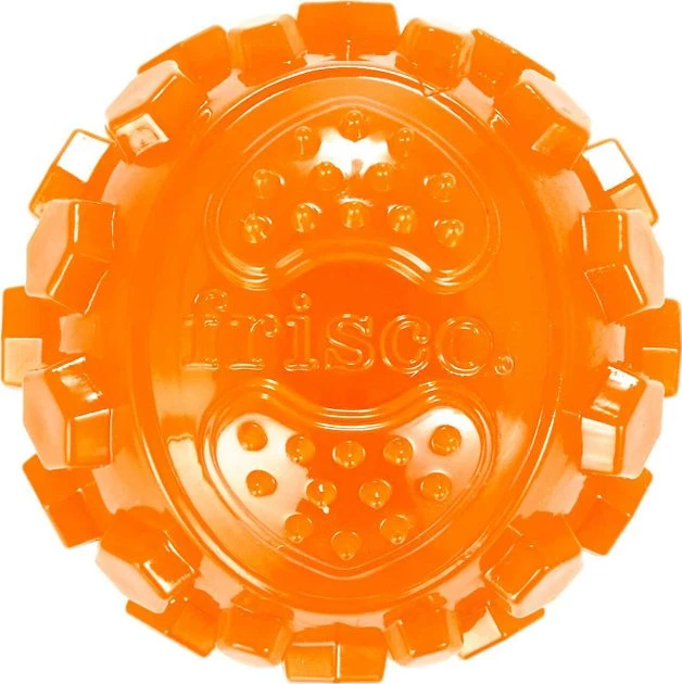 Frisco||Bones & Chews Frisco Fetch TPR Squeaking Ball Dog Toy, Orange, X-Large + Bones & Chews Pig Ear Chews Dog Treats, 1 count 2 Frisco||Bones & Chews Frisco Fetch TPR Squeaking Ball Dog Toy, Orange, X-Large + Bones & Chews Pig Ear Chews Dog Treats, 1 count - Image 2