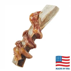 Bones & Chews Made in USA Bully Wrapped Elk Antler Split