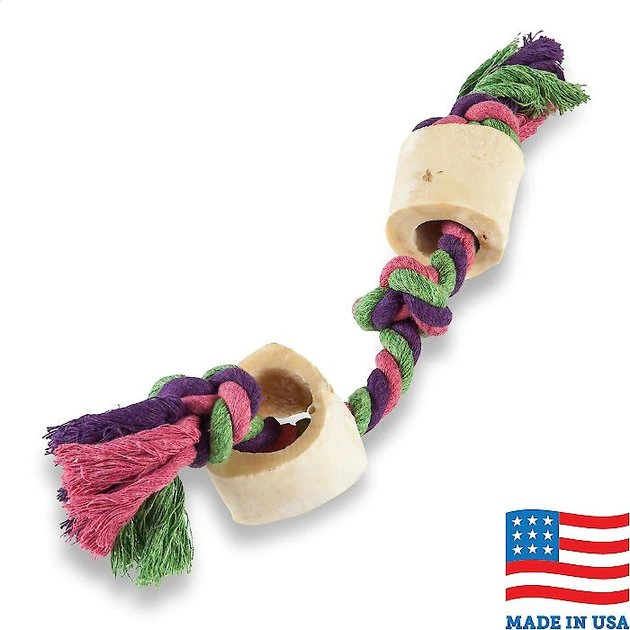 Bones & Chews Made in USA Cotton Rope with Bones Dog Toy, Color Varies 1 Bones & Chews Made in USA Cotton Rope with Bones Dog Toy, Color Varies